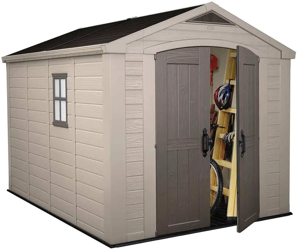 This 8 x 11 shed made from resin will last for many years and never need painting