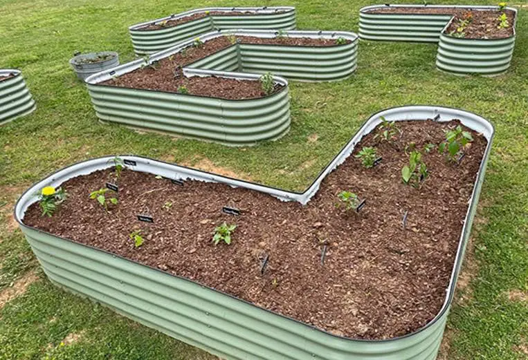 a selection of metal corrugated garden beds